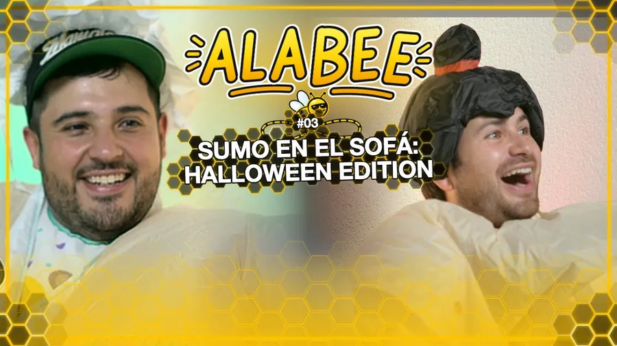 Episode 3 YouTube cover: Cesar and Juan Emilio in sumo suits