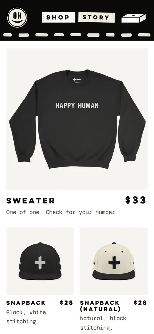 The shop: the sweater and two snapbacks