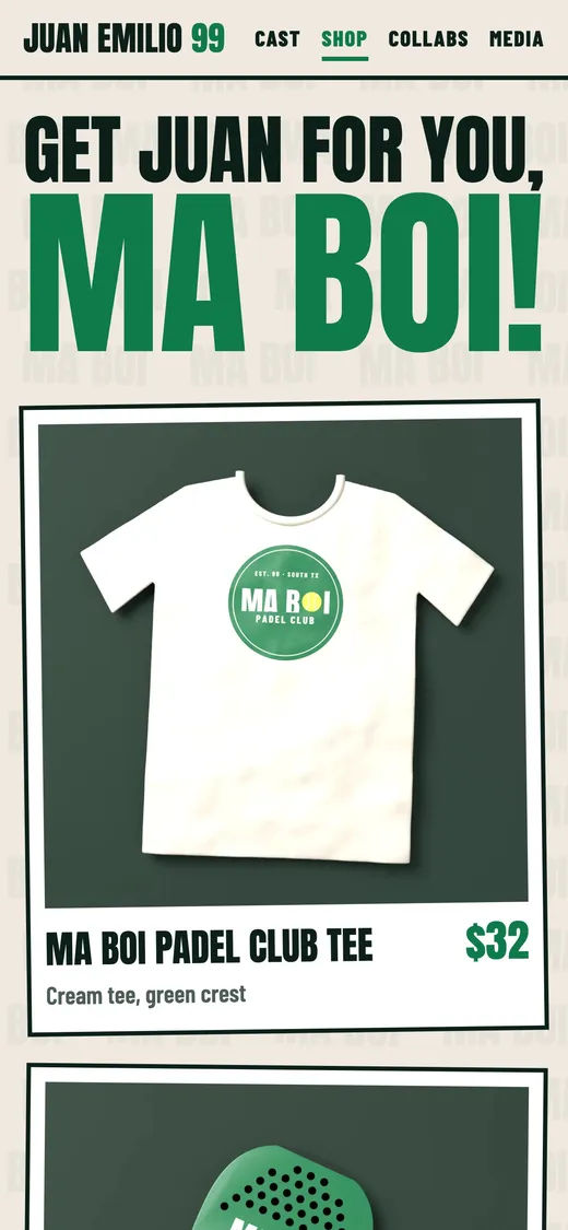 The shop: Get Juan for you, ma boi!
